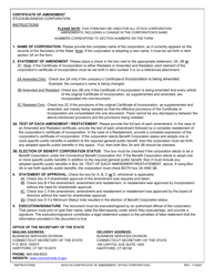 Form BUS-018 Certificate of Amendment - Stock Corporation - Connecticut, Page 3