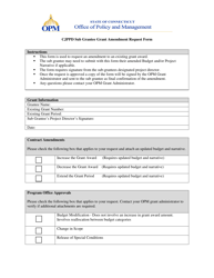 Cjppd Sub Grantee Grant Amendment Request Form - Connecticut