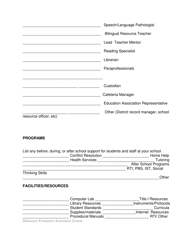 School Resources Form - Delaware, Page 2