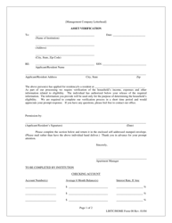 LIHTC/HOME Form 08 &quot;Asset Verification&quot; - Georgia (United States)