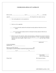 LIHTC/HOME Form 06 &quot;Unemployed Applicant's Affidavit&quot; - Georgia (United States)
