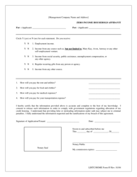 LIHTC/HOME Form 05 &quot;Zero Income Household Affidavit&quot; - Georgia (United States)