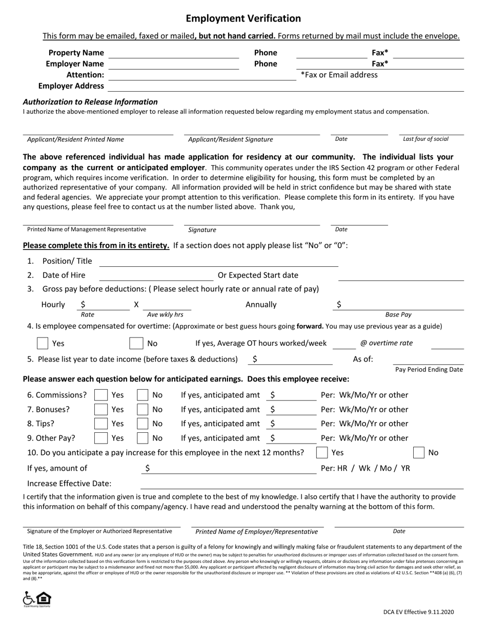 Employment Verification - Georgia (United States), Page 1