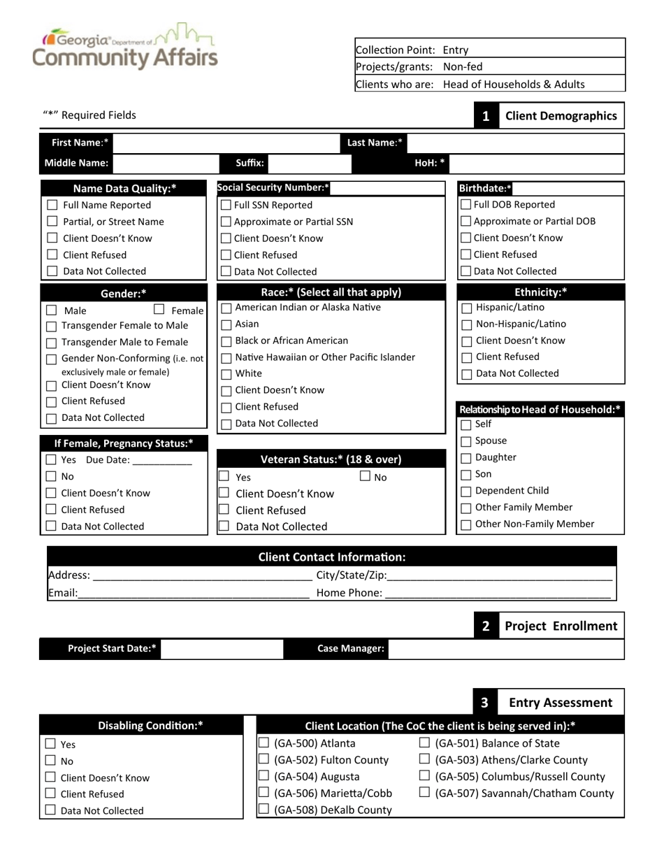 Georgia (United States) Non-fed Hoh Intake - Fill Out, Sign Online and ...