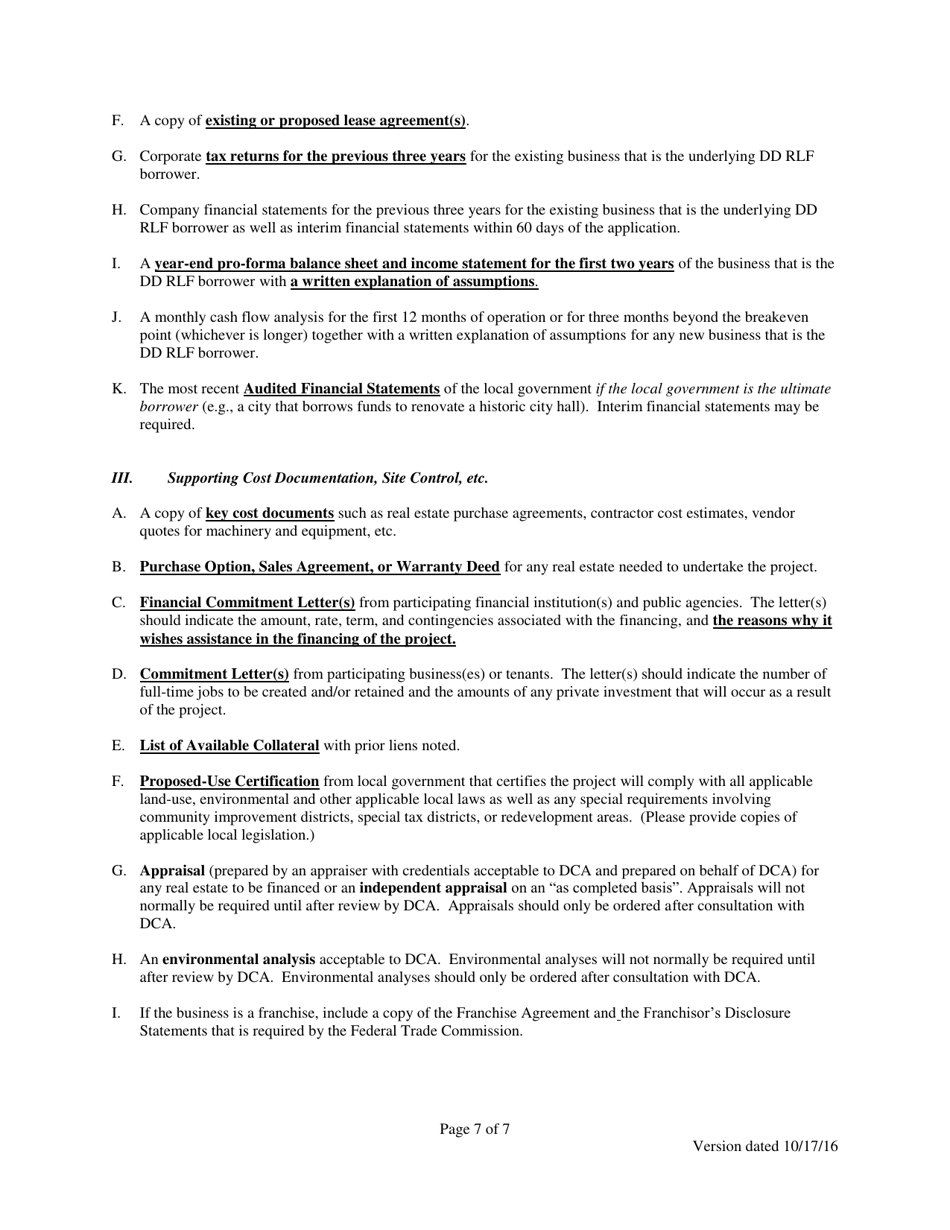 Initial Project Assessment for Downtown Development Revolving Loan Fund - Georgia (United States), Page 7