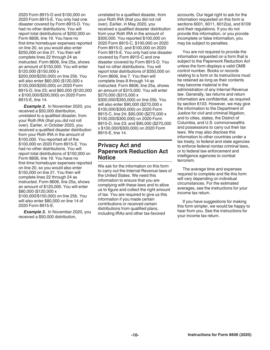 Instructions for IRS Form 8606 Nondeductible Iras, Page 10