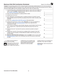 Instructions for IRS Form 8606 Nondeductible Iras, Page 3