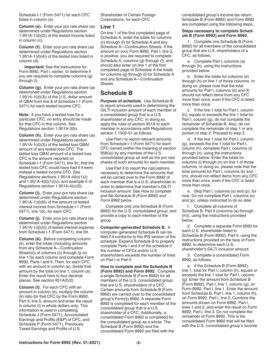 Instructions for IRS Form 8992 U.S. Shareholder Calculation of Global Intangible Low-Taxed Income (Gilti), Page 3