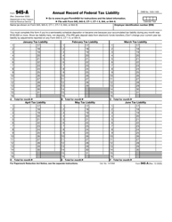 IRS Form 945-A Annual Record of Federal Tax Liability