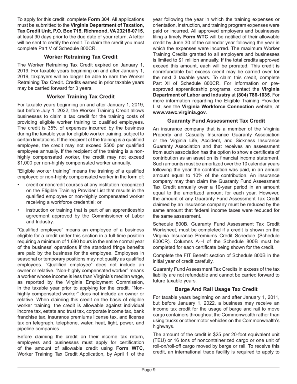 Instructions for Form 800 Virginia Insurance Premiums License Tax Return - Virginia, Page 13