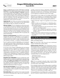 Instructions for Form OR-W-4, 150-101-402 Oregon Employee&#039;s Withholding Statement and Exemption Certificate - Oregon, Page 2