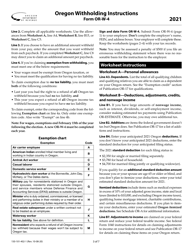 Instructions for Form OR-W-4, 150-101-402 Oregon Employee&#039;s Withholding Statement and Exemption Certificate - Oregon, Page 3