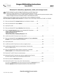 Instructions for Form OR-W-4, 150-101-402 Oregon Employee&#039;s Withholding Statement and Exemption Certificate - Oregon, Page 6