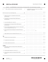 Form OR-20-INC (150-102-021) Oregon Corporation Income Tax Return - Oregon, Page 3