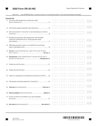 Form OR-20-INC (150-102-021) Oregon Corporation Income Tax Return - Oregon, Page 4