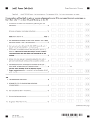 Form OR-20-S (150-102-025) Oregon S Corporation Tax Return - Oregon, Page 3