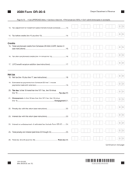 Form OR-20-S (150-102-025) Oregon S Corporation Tax Return - Oregon, Page 4
