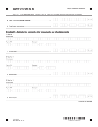 Form OR-20-S (150-102-025) Oregon S Corporation Tax Return - Oregon, Page 6