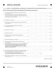 Form OR-20-INS (150-102-129) Oregon Insurance Excise Tax Return - Oregon, Page 3