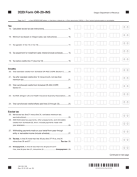 Form OR-20-INS (150-102-129) Oregon Insurance Excise Tax Return - Oregon, Page 4