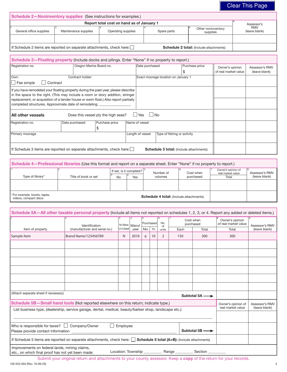 Form ORCPPR (150553004) Download Fillable PDF or Fill Online