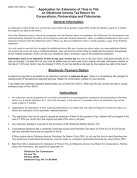 Form 504-C Application for Extension of Time to File an Oklahoma Income Tax Return for Corporations, Partnerships and Fiduciaries - Oklahoma, Page 2