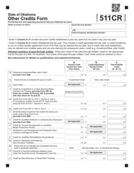 Form 511CR Other Credits Form - Oklahoma