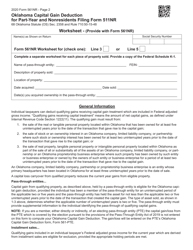 Form 561NR Oklahoma Capital Gain Deduction for Part-Year and Nonresidents Filing Form 511nr - Oklahoma, Page 2