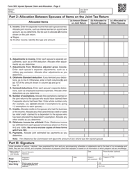 Form 505 Injured Spouse Claim and Allocation - Oklahoma, Page 2