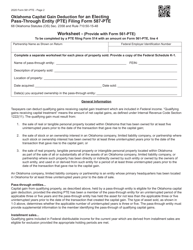 Form 561-PTE Oklahoma Capital Gain Deduction (For an Electing Pass - Through Entity Filing Form 587-pte) - Oklahoma, Page 2