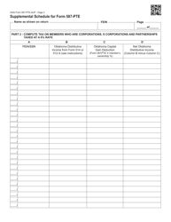 Form 587-PTE-SUP Supplement Schedule for Form 587-pte - Oklahoma, Page 2