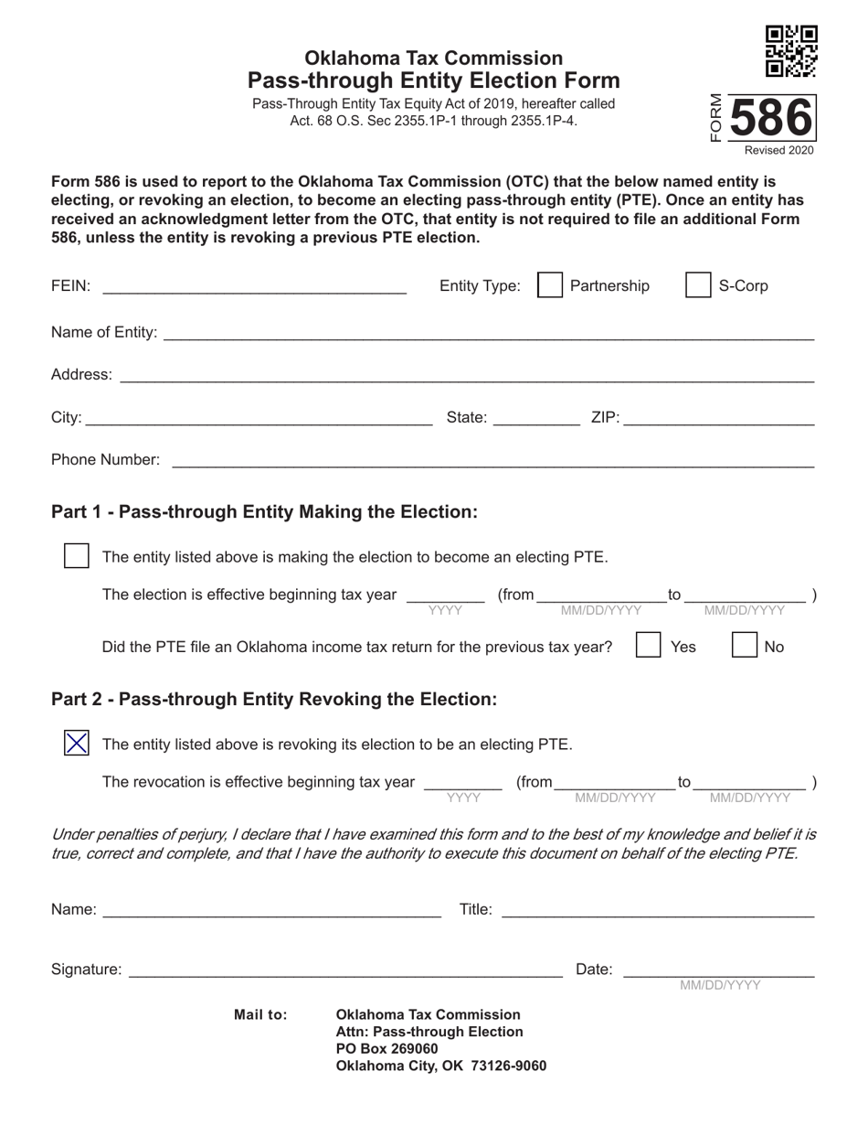 Form 586 Download Fillable PDF or Fill Online Pass-Through Entity Sns-Brigh10