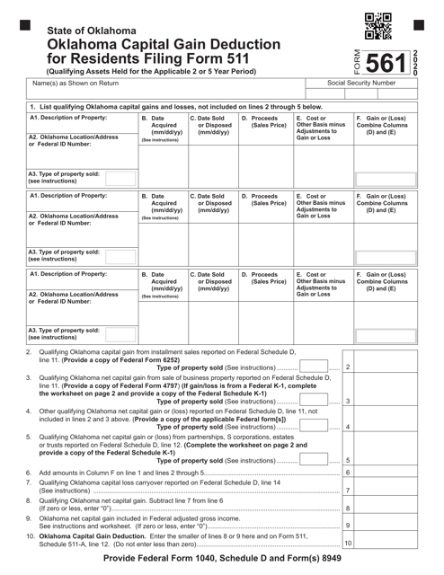 Form 561 2020 Printable Pdf