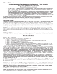 Form 561 Oklahoma Capital Gain Deduction for Residents Filing Form 511 - Oklahoma, Page 3