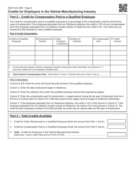 Form 585 Credits for Employers in the Vehicle Manufacturing Industry - Oklahoma, Page 2