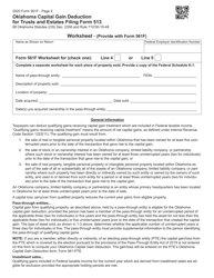 Form 561F &quot;Oklahoma Capital Gain Deduction for Trusts and Estates Filing Form 513&quot; - Oklahoma, Page 2