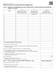 Form 587-PTE Oklahoma Pass-Through Entity Tax Supplement - Oklahoma, Page 2