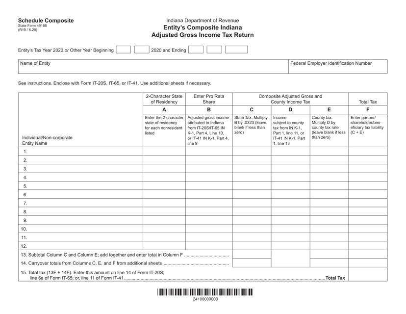 State Form 49188 Schedule COMPOSITE 2020 Printable Pdf