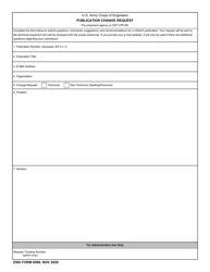 Document preview: ENG Form 6086 Publication Change Request