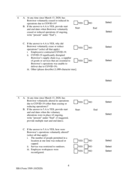 SBA Form 3509 Paycheck Protection Program Loan Necessity Questionnaire (For-Profit Borrowers), Page 4