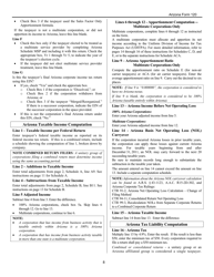 Instructions for Arizona Form 120, ADOR10336 Arizona Corporation Income Tax Return - Arizona, Page 8
