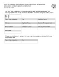 Document preview: Form DFPI-550 Emergency Contact Person Information - California