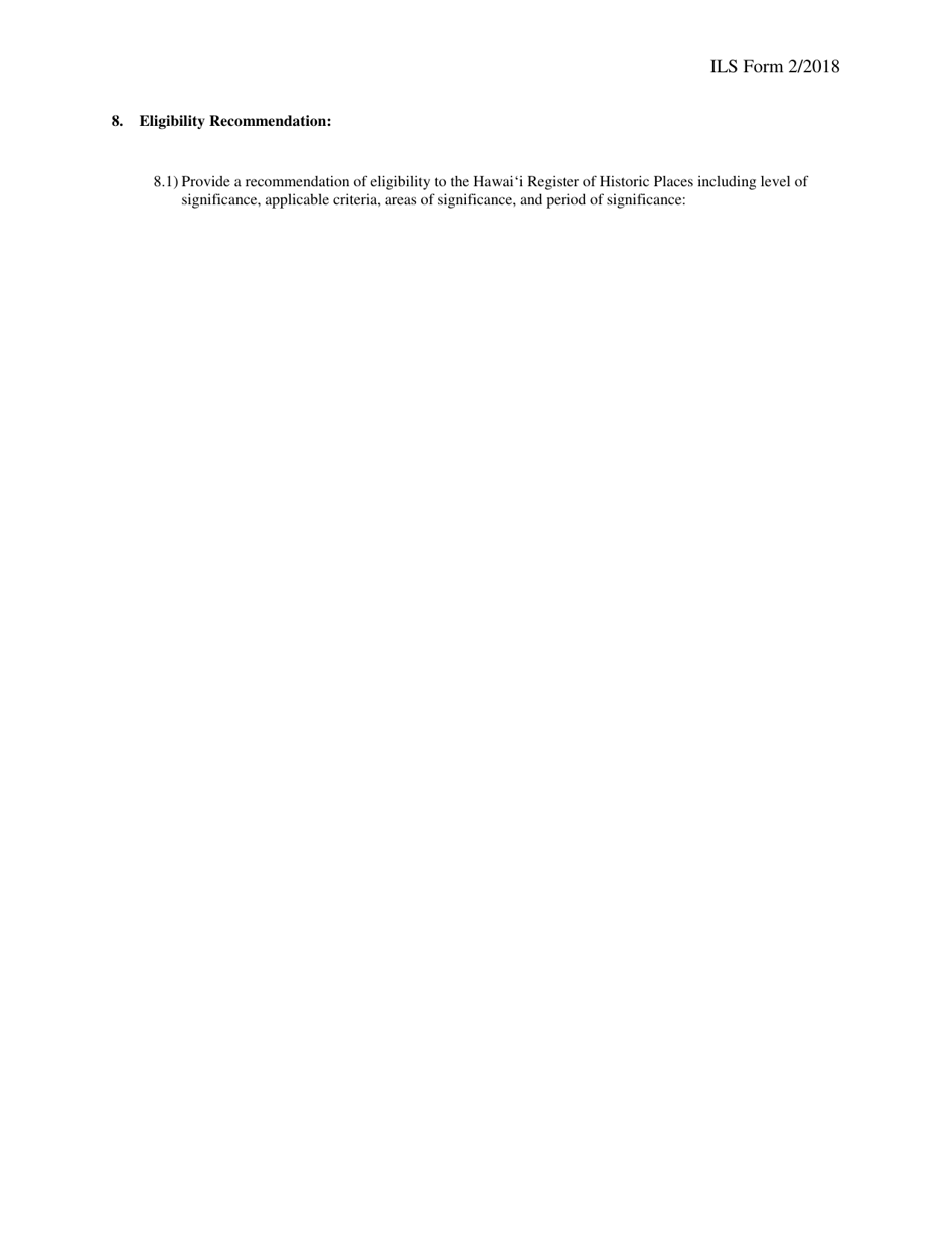 Intensive Level Survey - Survey Form - Hawaii, Page 3