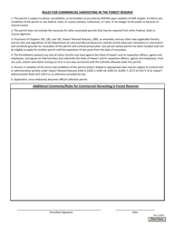 Application for Commercial Harvesting in the Forest Reserve - Hawaii, Page 2