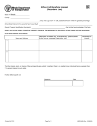 Form AER2465 Affidavit of Beneficial Interest - Illinois