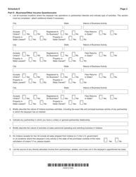 Form IT-20 (IT-20S; IT-20NP; IT-65; State Form 49105) Schedule E Apportionment of Income for Indiana - Indiana, Page 2