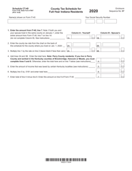 Form IT-40 (State Form 47907) Schedule CT-40 Download Fillable PDF or Fill Online County Tax