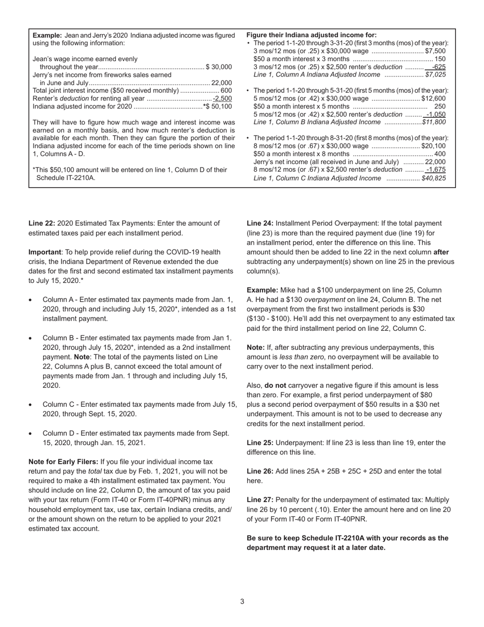 Form IT-2210A (State Form 48437) Annualized Income Schedule for the Underpayment of Estimated Tax by Individuals - Indiana, Page 5