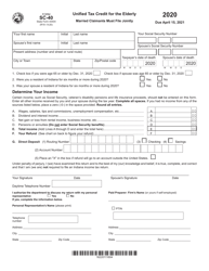 Form SC-40 (State Form 44404) Unified Tax Credit for the Elderly - Indiana