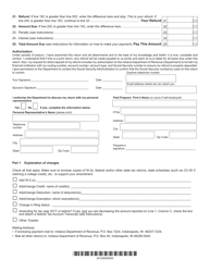State Form 44405 (IT-40X) Indiana Amended Individual Income Tax Return - Indiana, Page 2